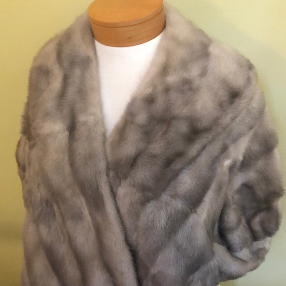 silver grey fur wrap